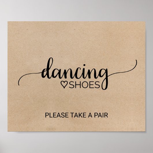 Poster Panneau de calligraphie de chaussures de danse en (Devant)