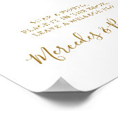 Poster Panneau de calligraphie dorée élégant pour invité  (Coin)