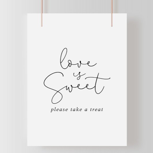 Poster Panneau de calligraphie élégant et simple « L'amou