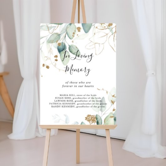 Poster Panneau de calligraphie en eucalyptus doré à la mé