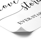 Poster Panneau de calligraphie noire élégante sur l'amour (Coin)