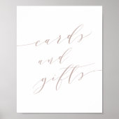 Poster Panneau de calligraphie rose Cartes et cadeaux (Devant)