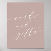 Poster Panneau de calligraphie rose Cartes et cadeaux (Devant)