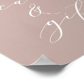 Poster Panneau de calligraphie rose Cartes et cadeaux (Coin)