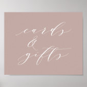 Poster Panneau de calligraphie rose Cartes et cadeaux (Devant)