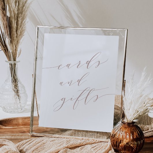 Poster Panneau de calligraphie rose Cartes et cadeaux