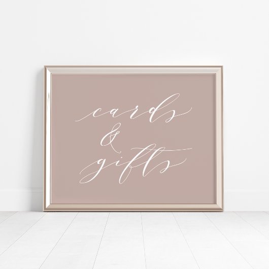 Poster Panneau de calligraphie rose Cartes et cadeaux