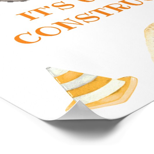 Poster Panneau de camion de construction jaune (Coin)