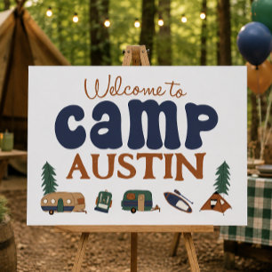 Poster Panneau de camp personnalisé pour anniversaire ave