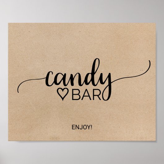 Poster Panneau de candy bar à calligraphie kraft faux sim (Devant)
