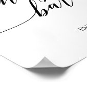 Poster Panneau de Candy Bar Calligraphie Noir Élégant (Coin)