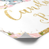 Poster Panneau de Candy Bar pour Baby Shower Éléphant Flo (Coin)