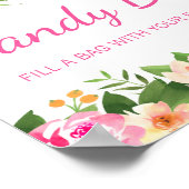 Poster Panneau de Candy Buffet Rose Fleurs Baby Shower (Coin)