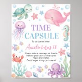 Poster Panneau de capsule temporelle d'anniversaire avec (Devant)