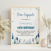 Poster Panneau de capsule temporelle d'anniversaire d'ani