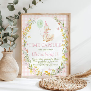 Poster Panneau de capsule temporelle d'anniversaire de l'