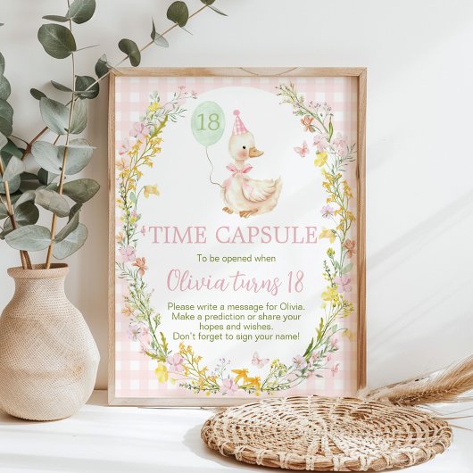 Poster Panneau de capsule temporelle d'anniversaire de l'