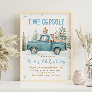 Poster Panneau de capsule temporelle d'anniversaire de la