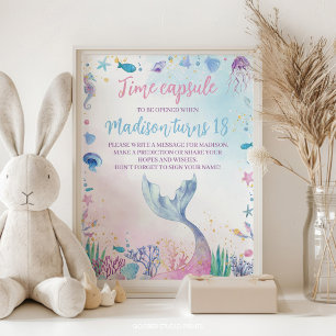 Poster Panneau de capsule temporelle d'anniversaire de si