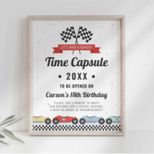 Poster Panneau de capsule temporelle d'anniversaire de vo