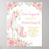 Poster Panneau de capsule temporelle d'anniversaire flora (Devant)