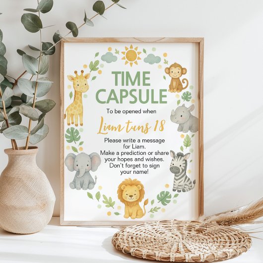 Poster Panneau de capsule temporelle d'anniversaire pour 