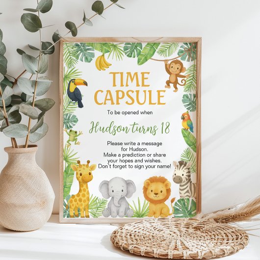 Poster Panneau de capsule temporelle d'anniversaire Safar