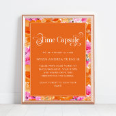 Poster Panneau de capsule temporelle de Baby Shower Flora