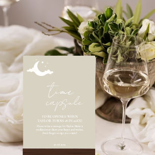 Poster Panneau de capsule temporelle de Baby Shower rusti