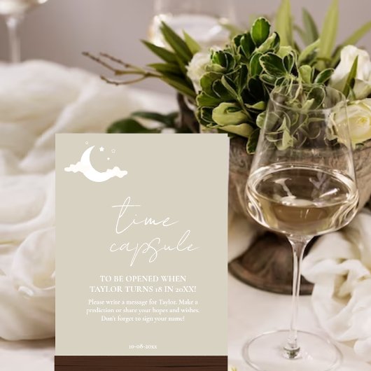 Poster Panneau de capsule temporelle de Baby Shower rusti