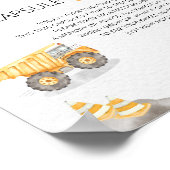 Poster Panneau de capsule temporelle de camion de constru (Coin)