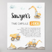 Poster Panneau de capsule temporelle de camion de constru (Devant)