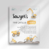 Poster Panneau de capsule temporelle de camion de constru