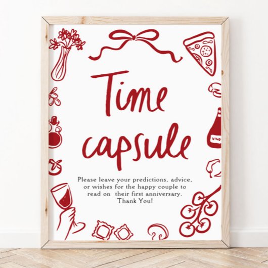Poster Panneau de capsule temporelle de douche de mariage