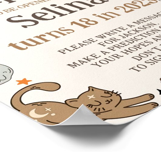 Poster Panneau de capsule temporelle mignon pour fête d'a (Coin)