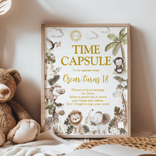 Poster Panneau de capsule temporelle pour fête d'annivers