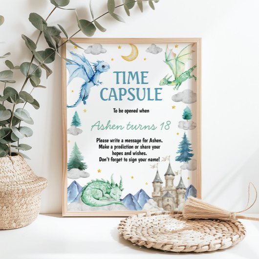 Poster Panneau de capsule temporelle pour l'anniversaire