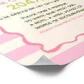 Poster Panneau de capsule temporelle rose pour le 1er ann (Coin)