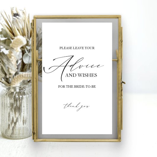 Poster Panneau de carte de conseils de mariage minimalist