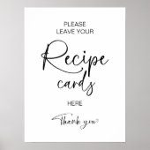 Poster Panneau de carte de recette de douche de mariée (Devant)