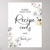 Poster Panneau de carte de recette de douche de mariée de (Devant)