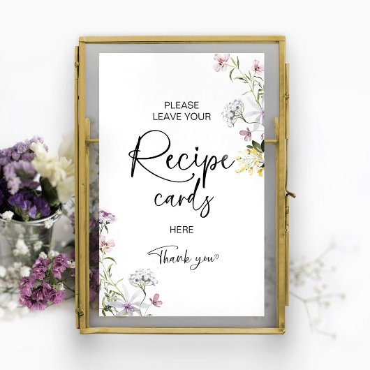 Poster Panneau de carte de recette de douche de mariée de
