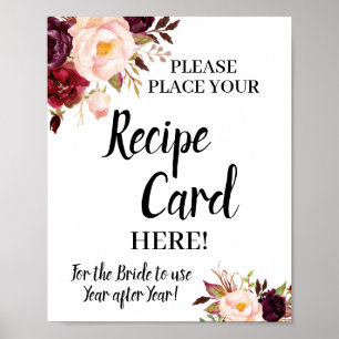 Poster Panneau de carte de recette de Marsala pour la dou