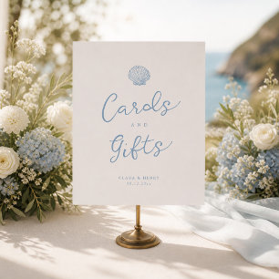 Poster Panneau de cartes de mariage et de cadeaux côtiers