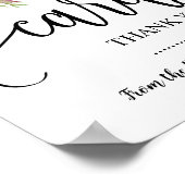 Poster Panneau de cartes de réception de mariage floral r (Coin)