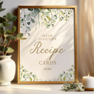 Poster Panneau de cartes de recette de Baby Shower avec u