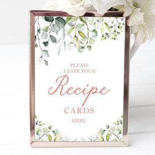 Poster Panneau de cartes de recette de Baby Shower avec u