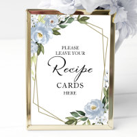 Panneau de cartes de recette de douche de mariée g