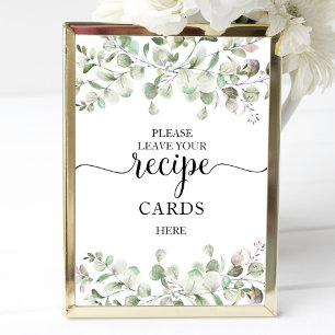 Poster Panneau de cartes de recette de douche de mariée v