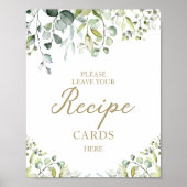 Poster Panneau de cartes de recette de douche nuptiale de (Devant)